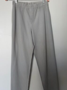 Issey Miyake Pleated Men’s Pants in Light Gray